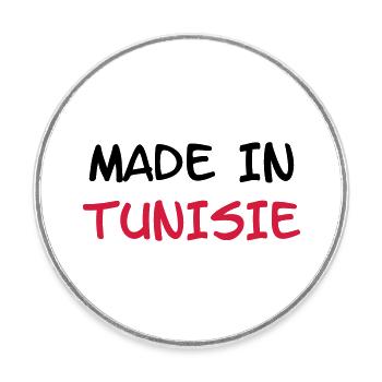 Made in Tunisie - Magnet rond - blanc - Devant