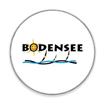 Bodensee - Sonnen T-Shirt - Runder Kühlschrankmagnet - Weiß - Vorne