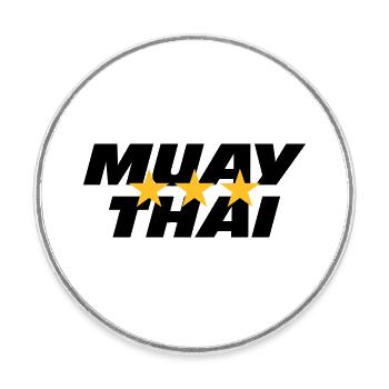 Muay Thai - Runder Kühlschrankmagnet - Weiß - Vorne