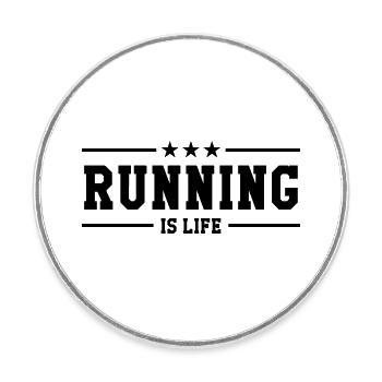 Course à Pied / Running / Jogging / Coureur - Magnet rond - blanc - Devant