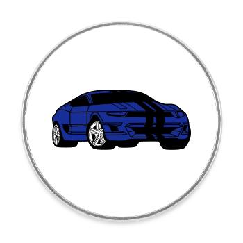 Sports Car - Sports Car - Coupé - Round  fridge magnet - white - Front