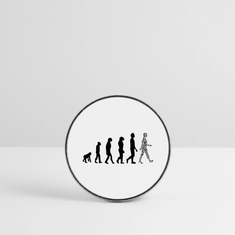 Evolution QR code - Humour pass sanitaire Magnet rond