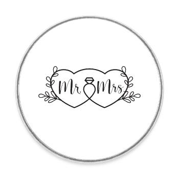 Mr Mrs - Magnet rond - blanc - Devant
