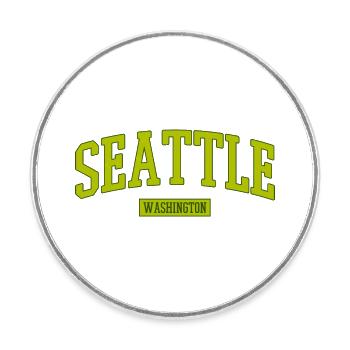 Seattle Washington Schriftzug - Runder Kühlschrankmagnet - Weiß - Vorne