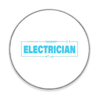 ELECTRICIAN - Round  fridge magnet - white - Front