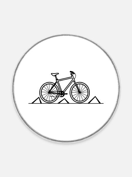 Mountainbiking Skizze - Runder Kühlschrankmagnet - Weiß