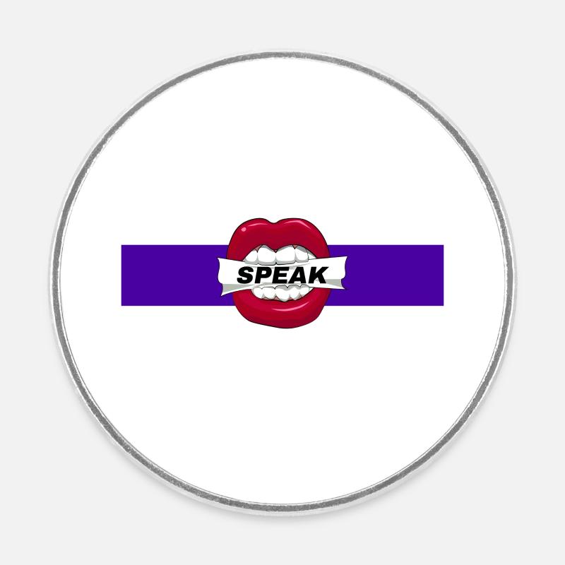 Speak - Round  fridge magnet - white