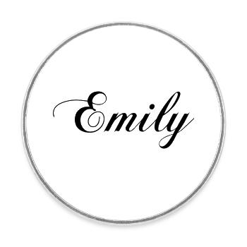 Emily - T-shirts, mugs and bags with your name on it - Round  fridge magnet - white - Front