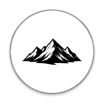 Mountains symbolism - Round  fridge magnet - white - Front