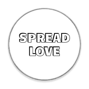 Diffuser l’amour Gros Noir Blanc Typographie - Magnet rond - blanc - Devant