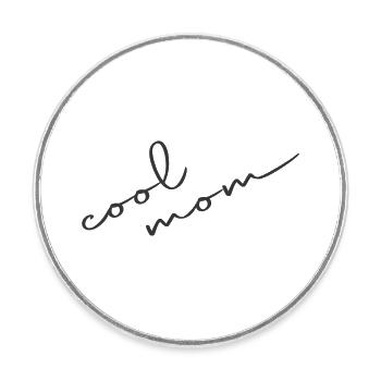 Love Mom Minimalist Line Heart Mama Shirt - Magnet rond - blanc - Devant