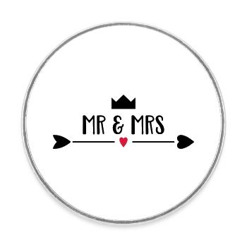 Hochzeit - Runder Kühlschrankmagnet - Weiß - Vorne