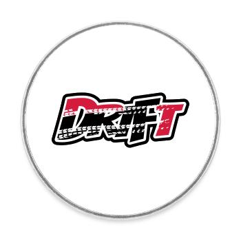 Drift Motorsport - Runder Kühlschrankmagnet - Weiß - Vorne