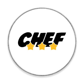 Chef - Cuisine - Patron - Boss - Cooking - Food - Runder Kühlschrankmagnet - Weiß - Vorne