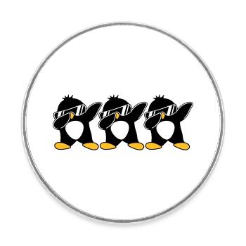 Dab Team Penguin - Round  fridge magnet - white - Front