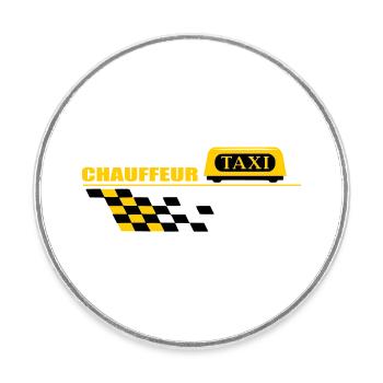 Taxi driver - Round  fridge magnet - white - Front