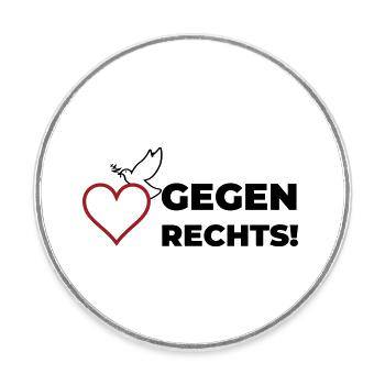Gegen rechts - Runder Kühlschrankmagnet - Weiß - Vorne