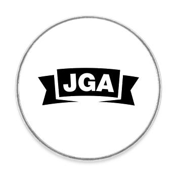 Emblème / Logo de l’enterrement de vie de garçon - Magnet rond - blanc - Devant