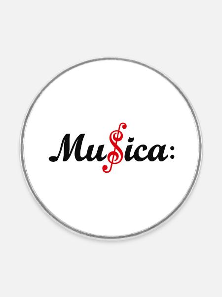 Musica - Runder Kühlschrankmagnet - Weiß