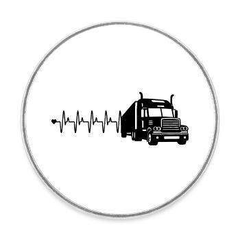 Lkw herzfrequenz - Runder Kühlschrankmagnet - Weiß - Vorne