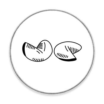 Motif de biscuit chinois – sagesse et humour unis ! - Magnet rond - blanc - Devant