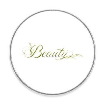 Beauty Schriftzug Natur Design - Runder Kühlschrankmagnet - Weiß - Vorne