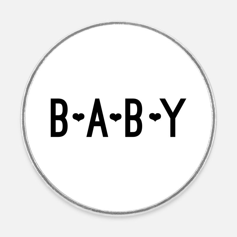 J’aime mon bébé | Conseil cadeau de maternité - Magnet rond - blanc