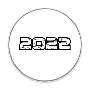 2022 - Round  fridge magnet - white - Front