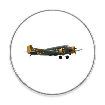 Ju 52 - Runder Kühlschrankmagnet - Weiß - Vorne