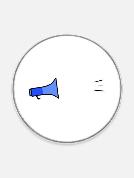 Megafon Text-Template - Runder Kühlschrankmagnet - Weiß
