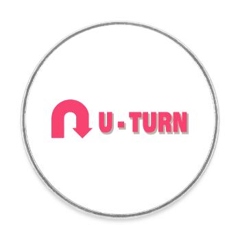 U-TURN - Runder Kühlschrankmagnet - Weiß - Vorne