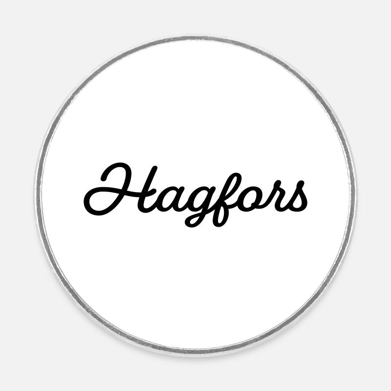Hagfors noir - Magnet rond - blanc