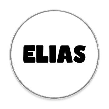Elias Name - Round  fridge magnet - white - Front