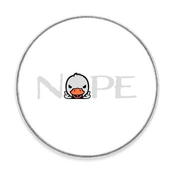 Goose Nope Middle Finger Nasty Insult Duck Naughty - Round  fridge magnet - white - Front
