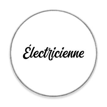 Pro Elektriker Installation der elektrischen Verkabelung - Runder Kühlschrankmagnet - Weiß - Vorne