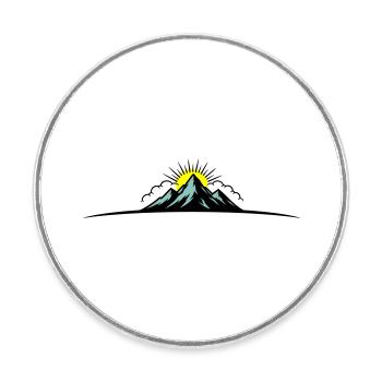 Montagnes Symboliques en plein air de Berge - Magnet rond - blanc - Devant