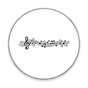 Notes musicales Clés de mélodie - Magnet rond - blanc - Devant