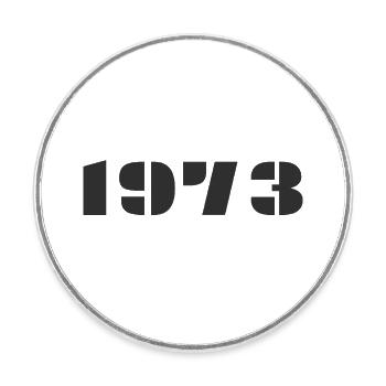 1973 - Runder Kühlschrankmagnet - Weiß - Vorne