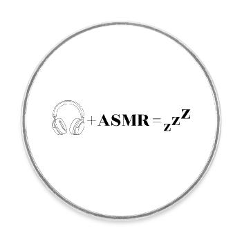 ASMR Sleep Math: 🎧 + ASMR = Zzz - Runder Kühlschrankmagnet - Weiß - Vorne