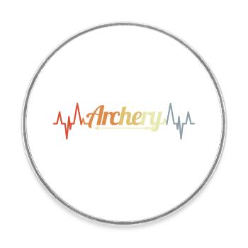 Tir à l’arc Heartbeat - Magnet rond - blanc - Devant