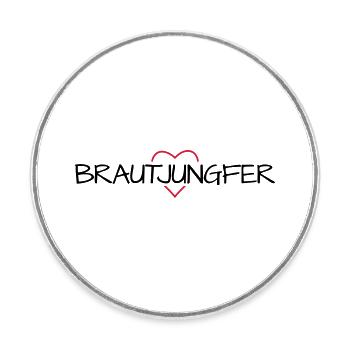Brautjungfer Herz Junggesellinenabschied - Runder Kühlschrankmagnet - Weiß - Vorne