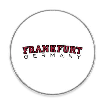 Frankfurt Germany Black&Red - Round  fridge magnet - white - Front