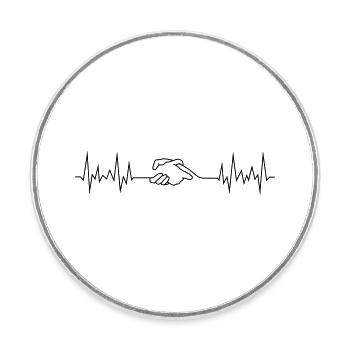 agiter la poignée de main de la paix - Magnet rond - blanc - Devant