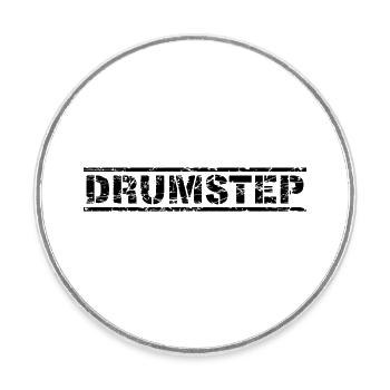 Drumstep - Round  fridge magnet - white - Front