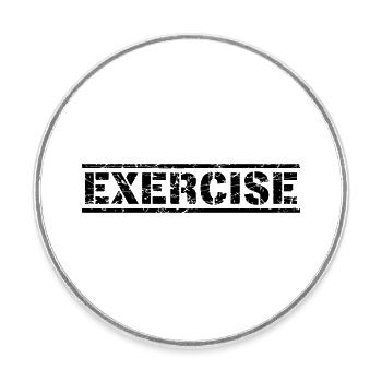 Exercise - Round  fridge magnet - white - Front