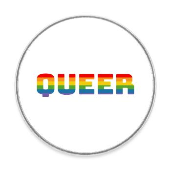 Regenbogen queer LGBT CSD Shirt lgbtqi queer - Runder Kühlschrankmagnet - Weiß - Vorne
