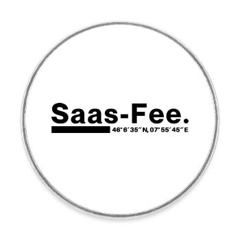 Saas-Fee coordinates Valais Switzerland - Round  fridge magnet - white - Front
