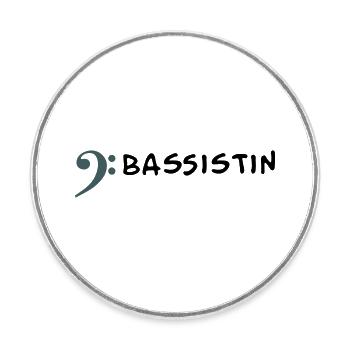 Ich spiele Bass - Ich bin Bassistin - Runder Kühlschrankmagnet - Weiß - Vorne