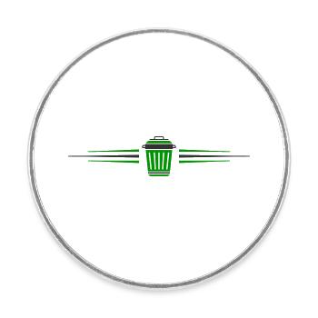 Garbage Can Icon Line - Round  fridge magnet - white - Front