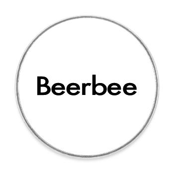 Beerbee Buveur de bière Beer Malle Diction - Magnet rond - blanc - Devant